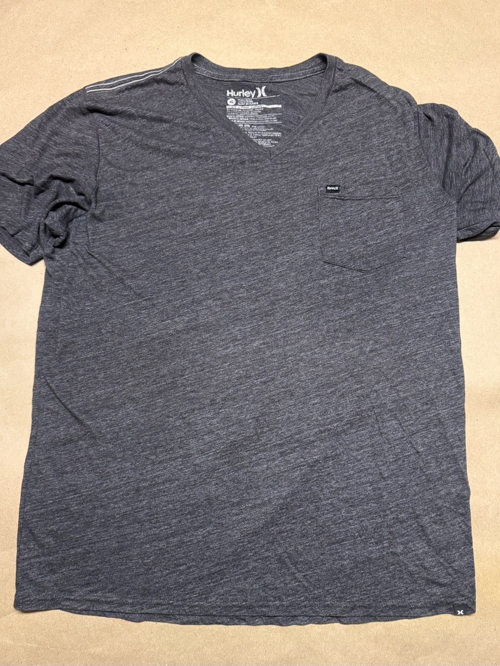 Hurley V neck Surf Grey XL Extra Large T Shirt Tee Rare!